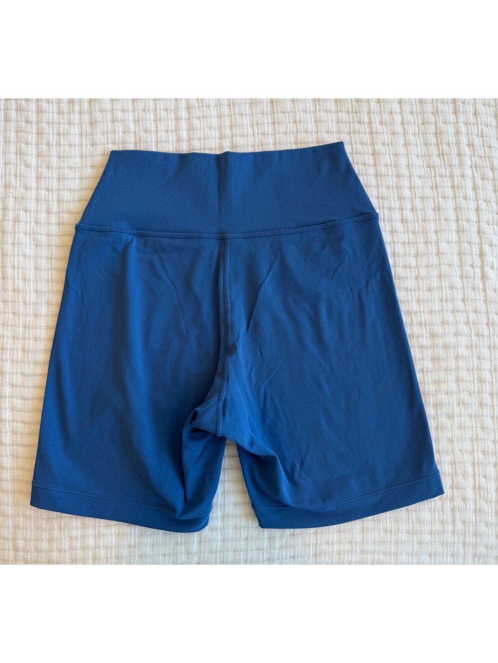 Sporty & Rich High-Waisted Logo Cycling Shorts Royal Blue Women’s Medium - Picture 4 of 5
